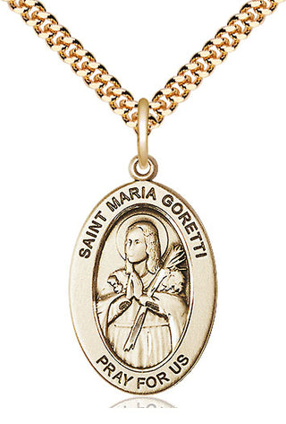 14kt Gold-Filled Saint maria goretti medal necklace 11208GF