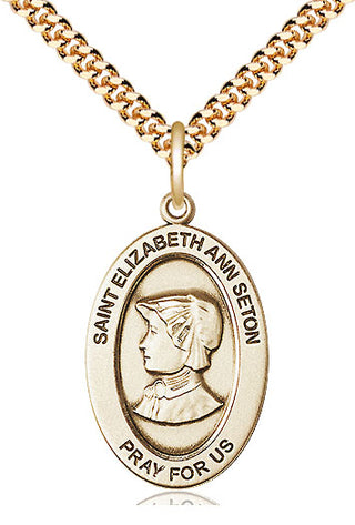 14kt Gold-Filled Saint elizabeth ann seton medal necklace 11224GF