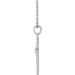Sterling Silver .08 CTW Natural Diamond Vintage-Inspired Cross 16-18" Necklace