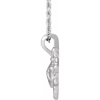 14K White Sacred Heart 16-18" Necklace