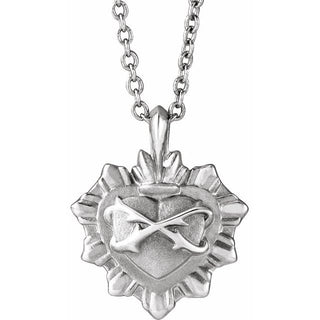 Sterling Silver Sacred Heart 16-18" Necklace