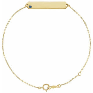 14K Yellow Natural Blue Sapphire Geometric 7-8" Bracelet