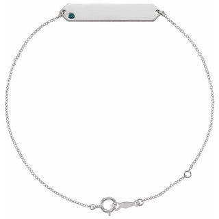 14K White Lab-Grown Alexandrite  Geometric 7-8" Bracelet