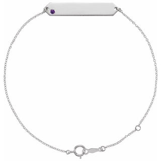Sterling Silver Natural Amethyst Geometric 7-8" Bracelet