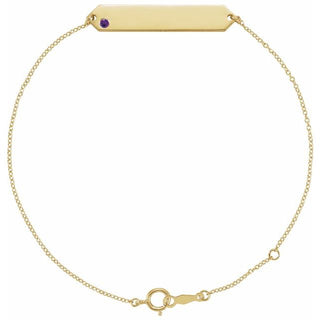14K Yellow Natural Amethyst Geometric 7-8" Bracelet