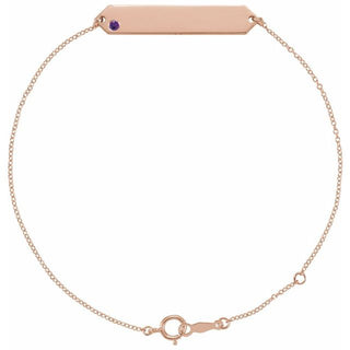 14K Rose Natural Amethyst Geometric 7-8" Bracelet