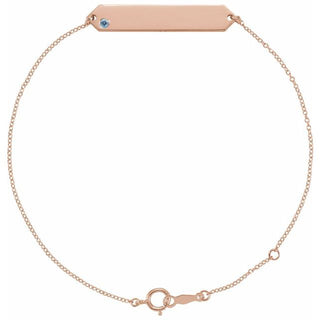 14K Rose Natural Aquamarine Geometric 7-8" Bracelet