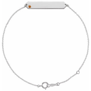Sterling Silver Natural Citrine Geometric 7-8" Bracelet