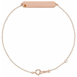 14K Rose Natural Citrine Geometric 7-8" Bracelet