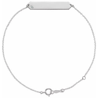 Sterling Silver .03 CT Natural Diamond Geometric 7-8" Bracelet