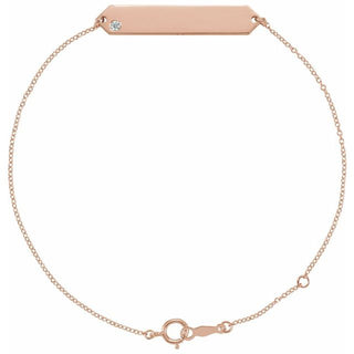 14K Rose .03 CT Natural Diamond Geometric 7-8" Bracelet