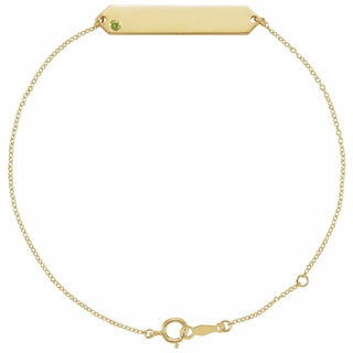 14K Yellow Natural Peridot Geometric 7-8" Bracelet