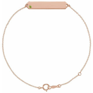 14K Rose Natural Peridot Geometric 7-8" Bracelet