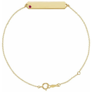 14K Yellow Natural Ruby Geometric 7-8" Bracelet