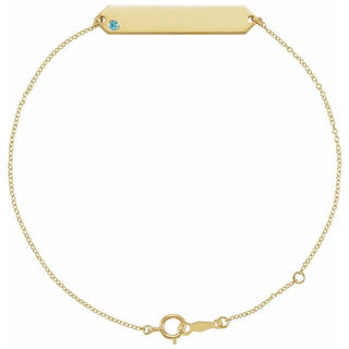 14K Yellow Natural Blue Zircon Geometric 7-8" Bracelet