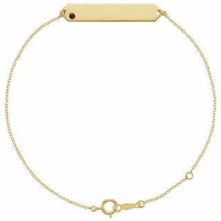 14K Yellow Natural Mozambique Garnet Geometric 7-8" Bracelet