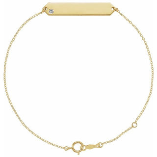14K Yellow Natural White Sapphire Geometric 7-8" Bracelet