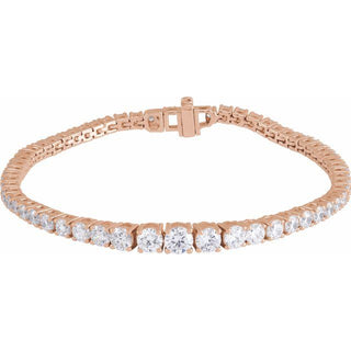14K Rose 6 CTW Lab-Grown Diamond Line 7" Bracelet