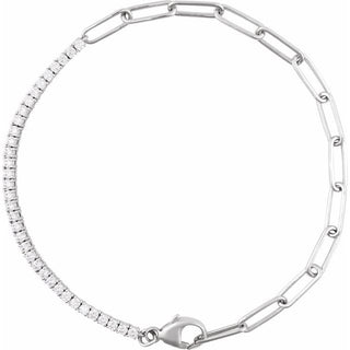 14K White 1 CTW Lab-Grown Diamond Line 7 1/2" Bracelet