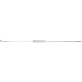 Sterling Silver Lab-Grown Emerald Geometric 7-8" Bracelet