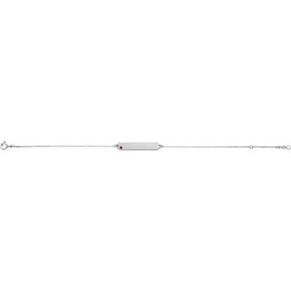 14K White Natural Ruby Geometric 7-8" Bracelet
