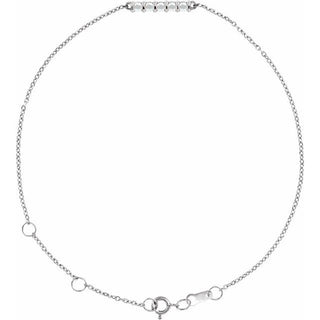 Sterling Silver 1/10 CTW Natural Diamond Bar 6 1/2-7 1/2" Bracelet