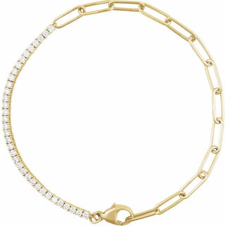 14K Yellow 1 CTW Lab-Grown Diamond Line 7 1/2" Bracelet
