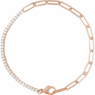 14K Rose 1 CTW Natural Diamond Line 7 1/2" Bracelet