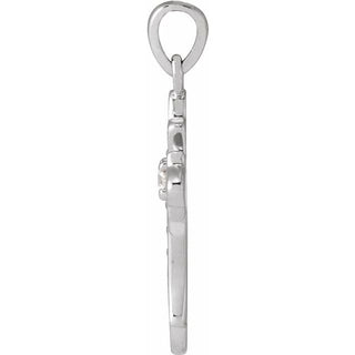 Sterling Silver .08 CTW Natural Diamond Vintage-Inspired Cross Pendent