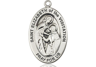 Sterling Silver St. Elizabeth of The Visitatio Medal & Necklace Set | Engravable