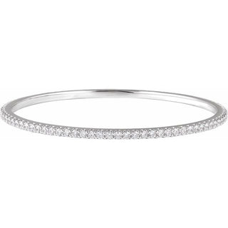 14K White 4 CTW Lab-Grown Diamond Stackable Bangle 8" Bracelet