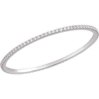 14K White 5 CTW Natural Diamond Stackable Bangle 8" Bracelet