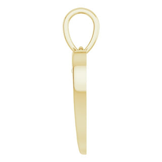 14K Yellow Angel Wing Heart Pendant