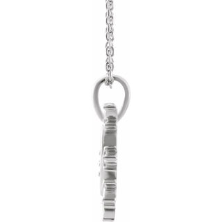 14K White .03 CT Natural Diamond Heart & Daggers 16-18" Necklace