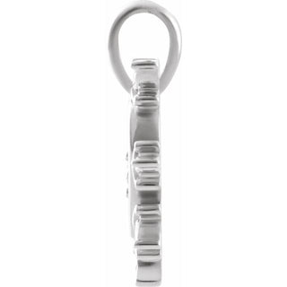 14K White .03 CT Natural Diamond Heart & Daggers Pendant