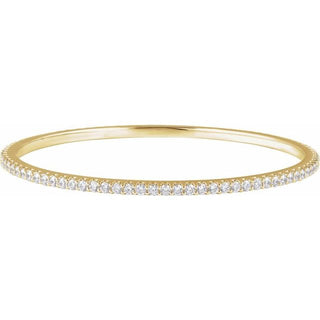14K Yellow 5 CTW Natural Diamond Stackable Bangle 8" Bracelet
