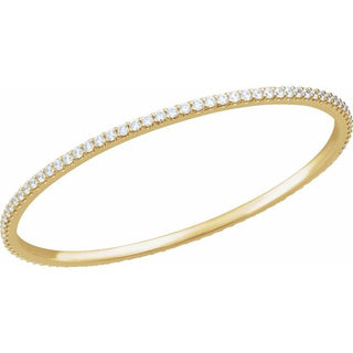 14K Yellow 4 CTW Natural Diamond Stackable Bangle 8" Bracelet