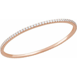 14K Rose 4 CTW Natural Diamond Stackable Bangle 8" Bracelet