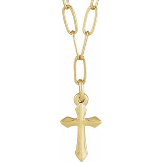 14K Yellow Cross Link 18" Necklace