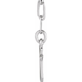14K White Cross Link 18" Necklace