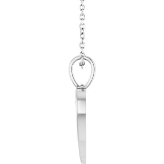 Platinum Angel Wing Heart 16-18" Necklace
