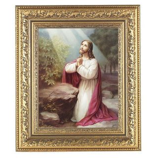 Christ On Mt.Olive In Antique Gold Frame 10.25X12.25" 8X10 Print