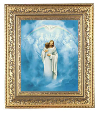 Christ Welcoming Home Antique Gold Frame 10.25X12.25" 8X10 Print