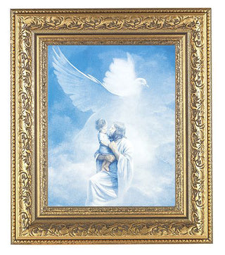 Christ Welcoming Child Antique Gold Frame 10.25X12.25" 8X10 Print