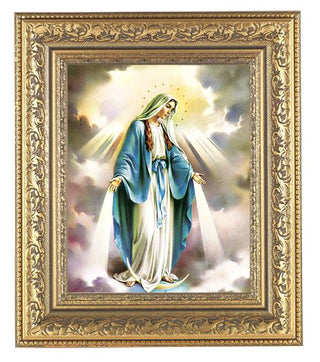 Our Lady Of Grace In Antique Gold Frame 10.25X12.25" 8X10 Print