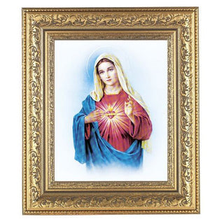 Immaculate Heart Of Mary 8X10 Antique Gold Frame 10X12.25"