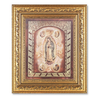 Gld Our Lady Guadalupe with Angels In 10.23X12.24 Antique Gold Frame