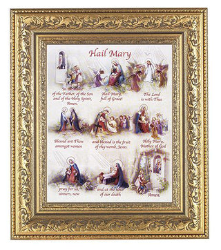 Hail Mary In Antique Gold Frame 10.25X12.25" 8X10 Print