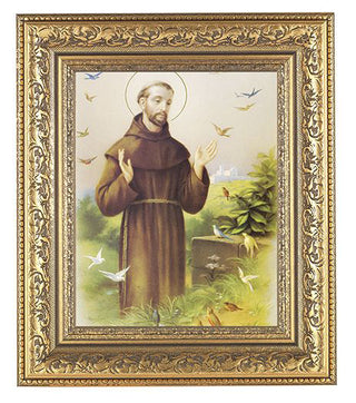 St. Francis In Antique Gold Frame 10.25X12.25" 8X10 Print
