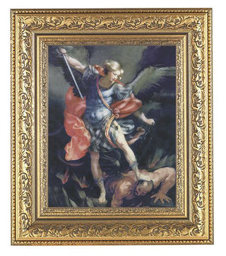 St. Michael In Antique Gold Frame 10.25X12.25" 8X10 Print